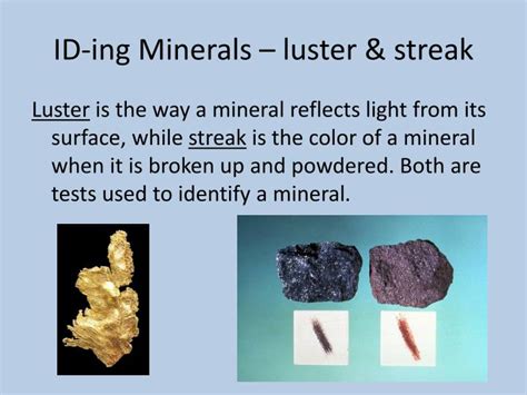 mineral luster test questions